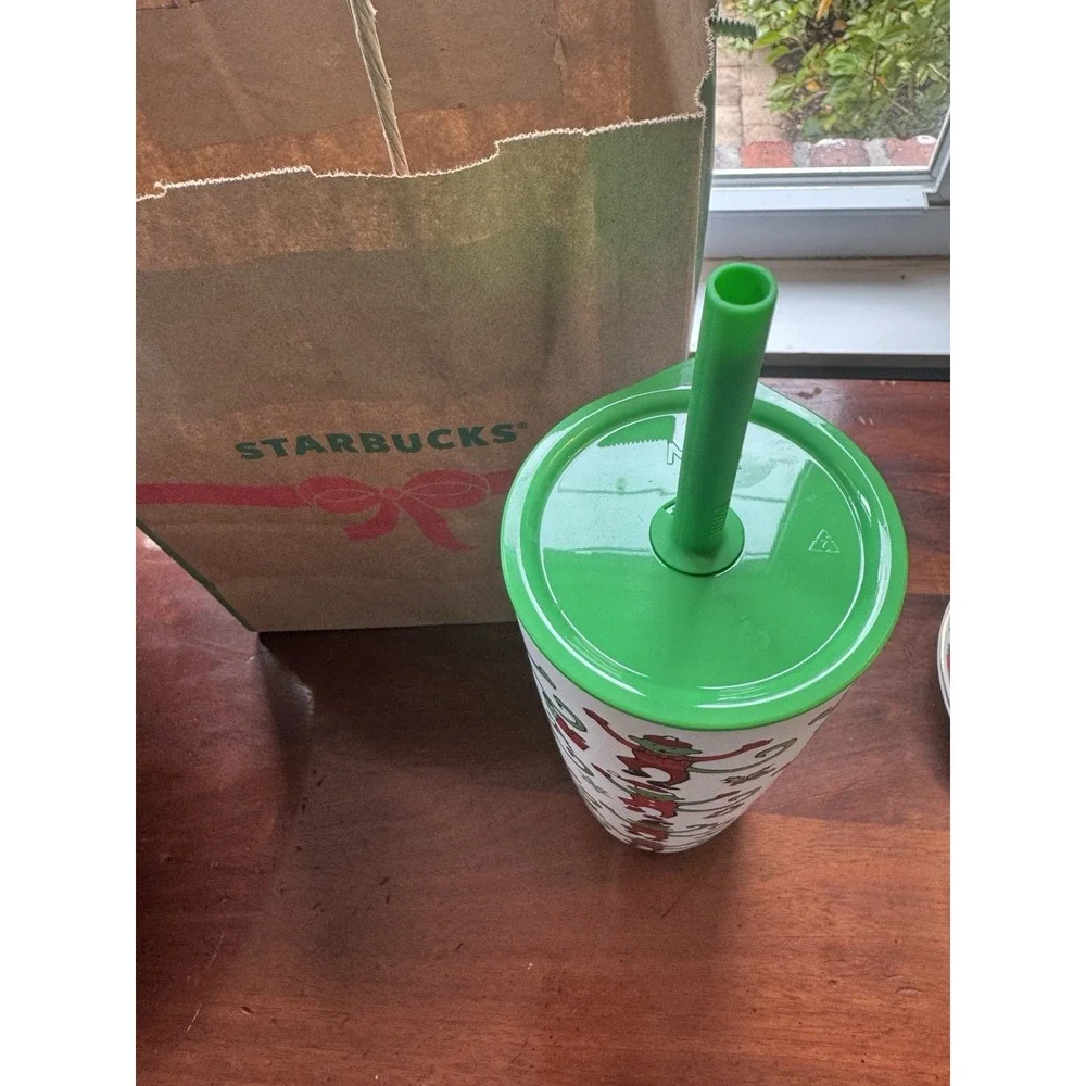Starbucks x Roller Rabbit Christmas 2025 Monkey Green + Red Cup NWT -2 Available